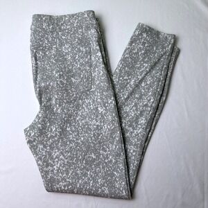 Spanx Womens High Rise Skinny Pull On Denim Leggings Speckled Grey White Size M